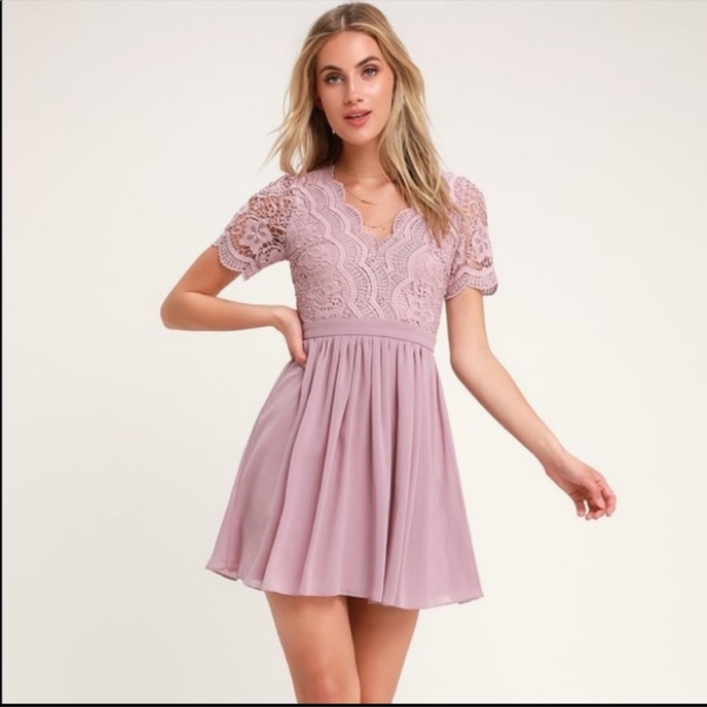 Lulu's Angel in Disguise Lace Skater Dress